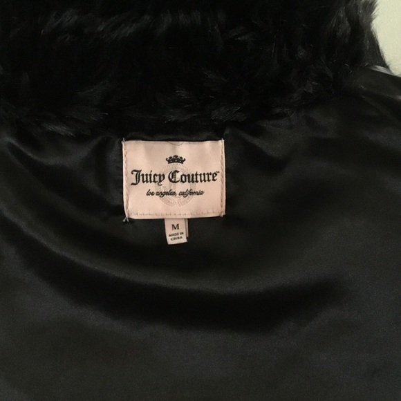 HOST PICK- JUICY COUTURE BLACK COLLARED QUILTED VEST/LOGO CHARM ON ZIPPER/SZ M - Picture 11 of 11